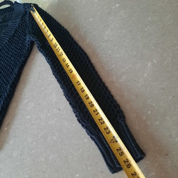 Express Open Knit Long-Sleeve Sweater Black Womens Size Large - Picture 8 of 8